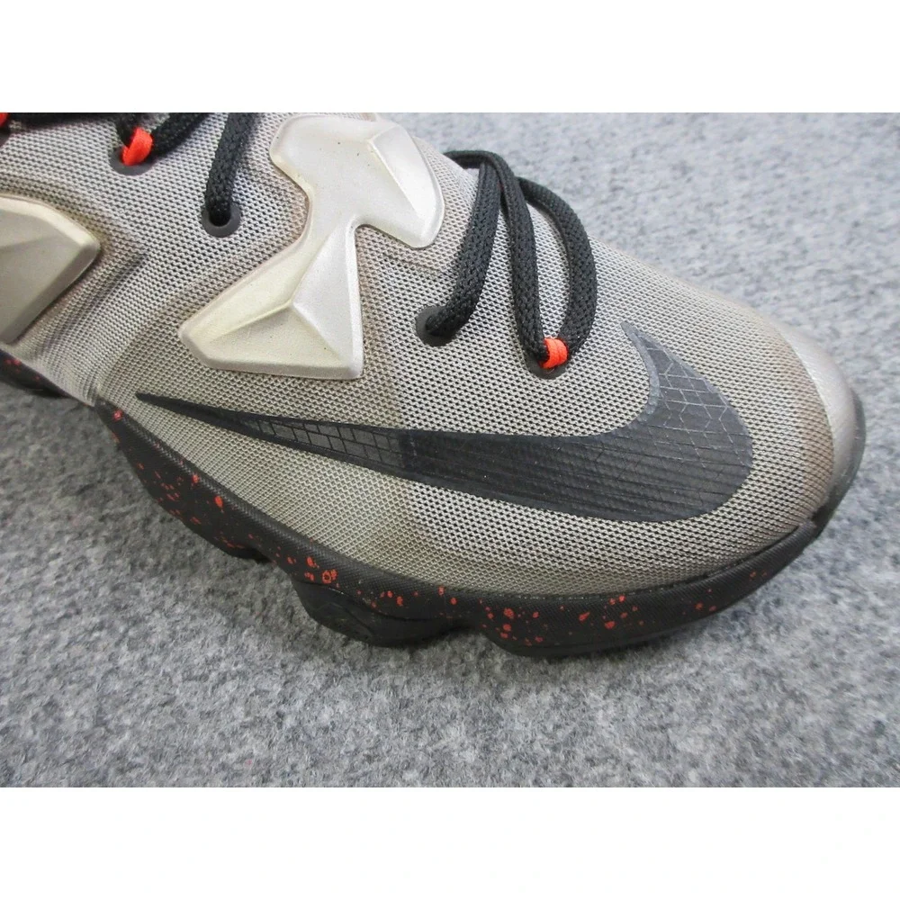 Nike LeBron 13 Rubber City Shoes Mens Size 12 Gray Basketball Sneaker 807219-003